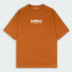 Camiseta oversize para hombre con estampado de HAWAII en color Terracota