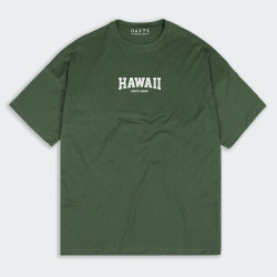 Camiseta oversize para hombre con estampado de HAWAII en color Verde