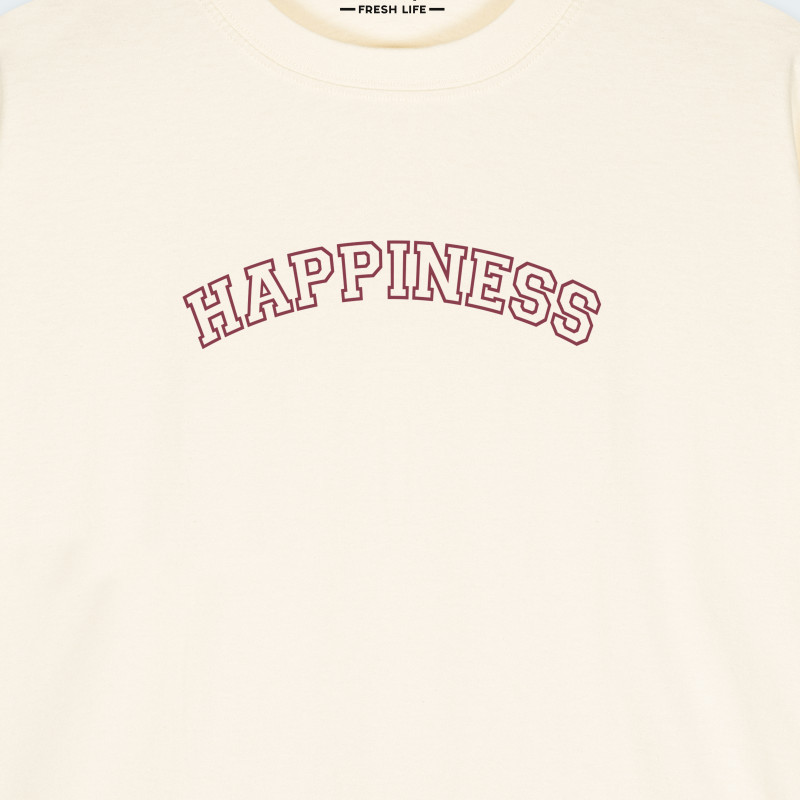 Camiseta oversize con estampado de HAPPINESS