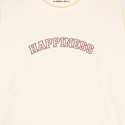 Camiseta oversize con estampado de HAPPINESS
