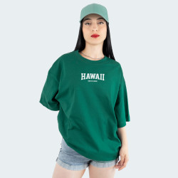 Camiseta oversize con estampado de HAWAII en color Verde
