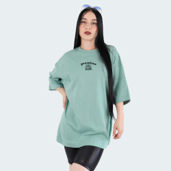 Camiseta oversize con estampado de ROSA en color Verde Oliva