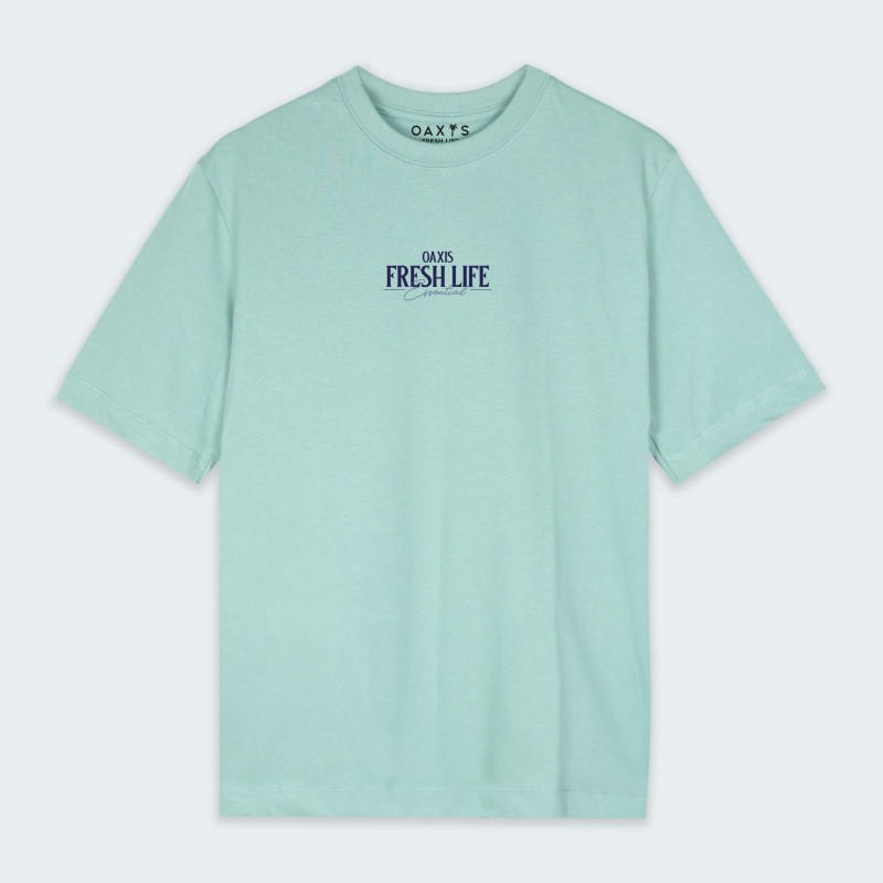 Camiseta para hombre con estampado de letras fresh