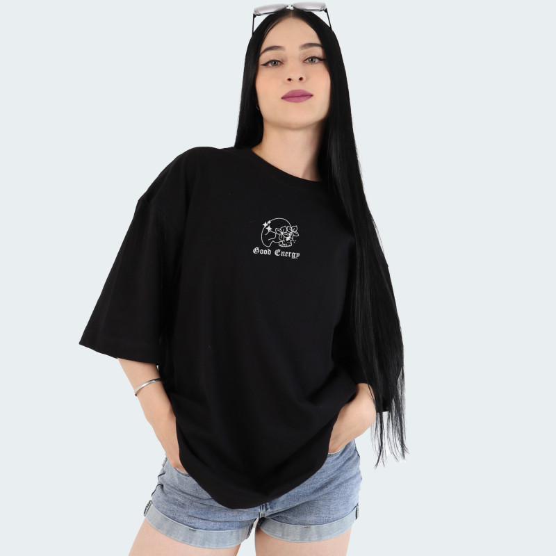 Camiseta oversize con estampado de CALAVERA