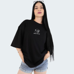 Camiseta oversize con estampado de CALAVERA en color Negro