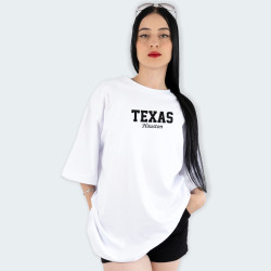 Camiseta oversize con estampado de TEXAS en color Blanco