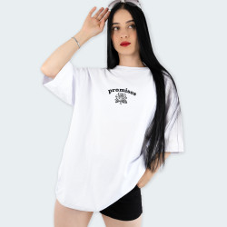 Camiseta oversize con estampado de ROSA en color Blanco