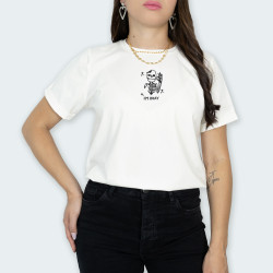 Camiseta para mujer de ESQUELETO en color Blanco Hueso