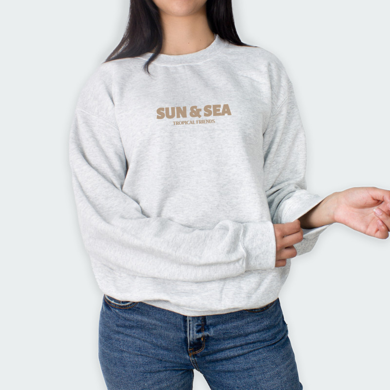 Buzo cuello redondo con estampado de SUN & SEA