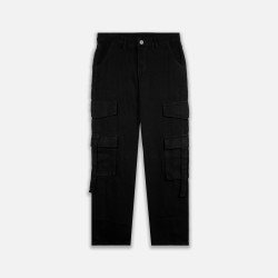 Jean cargo para hombre negro