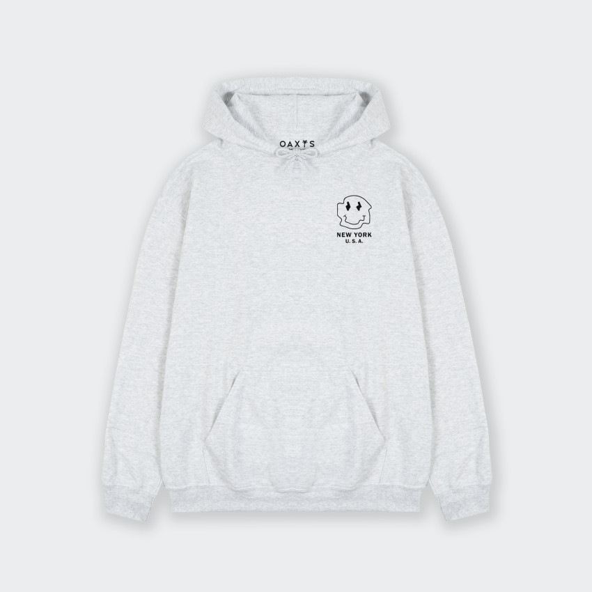 Buzo para hombre con capucha y estampado de CARITA DISTORSIONADA