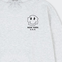 Buzo para hombre con capucha y estampado de CARITA DISTORSIONADA