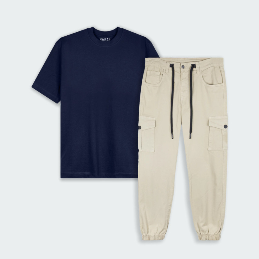 Combo de camiseta regular y jogger básico