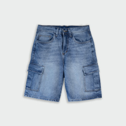 Bermuda para hombre oversize azul 