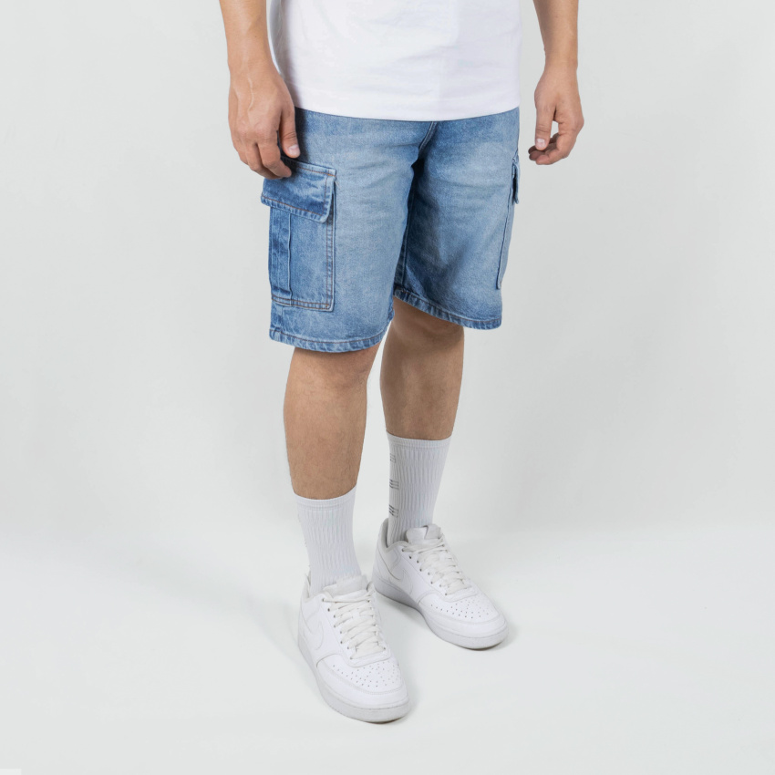 Bermuda para hombre oversize azul 