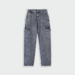 Jean cargo para hombre gris ceniza