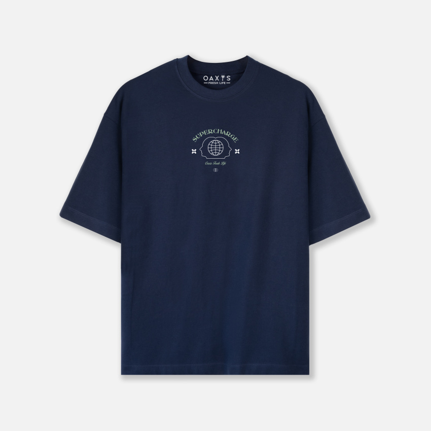 Camiseta oversize con estampado atrás SUPERCHARGE