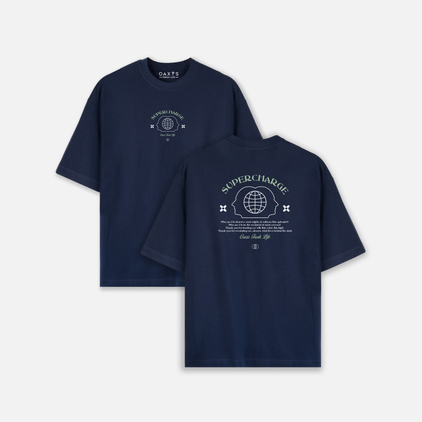 Camiseta oversize con estampado atrás SUPERCHARGE