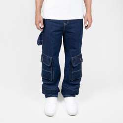 Jean cargo para hombre azul