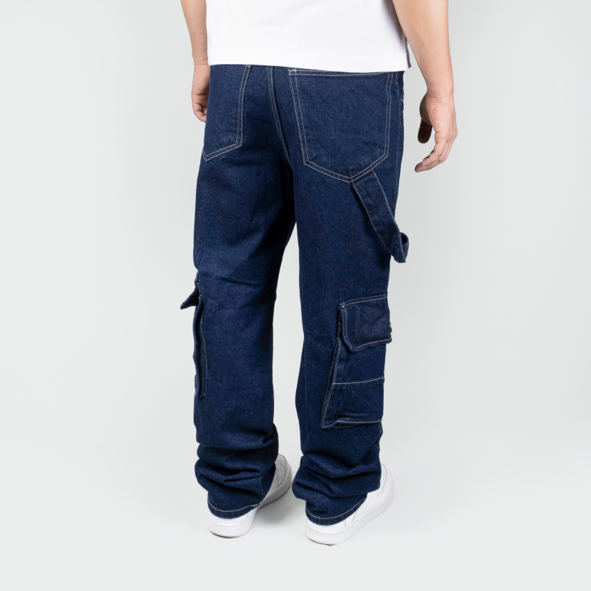 Jean cargo para hombre azul