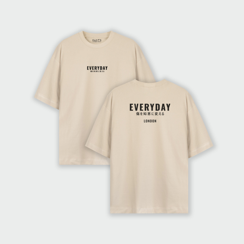 Camiseta oversize con estampado atrás EVERYDAY