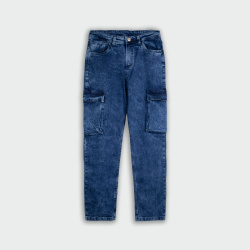 Jean cargo para hombre azul lavado