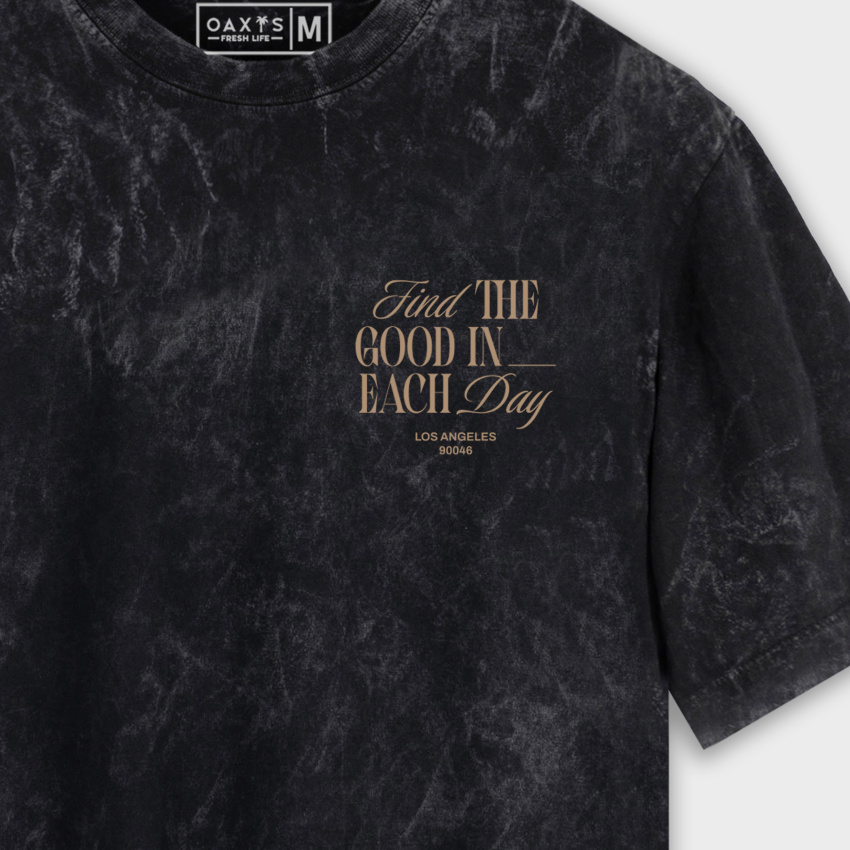 Camiseta acid wash para hombre GOOD DAY