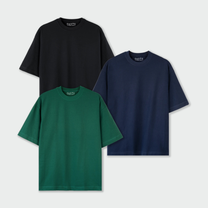 Combo de 3 Camisetas Oversize Básicas