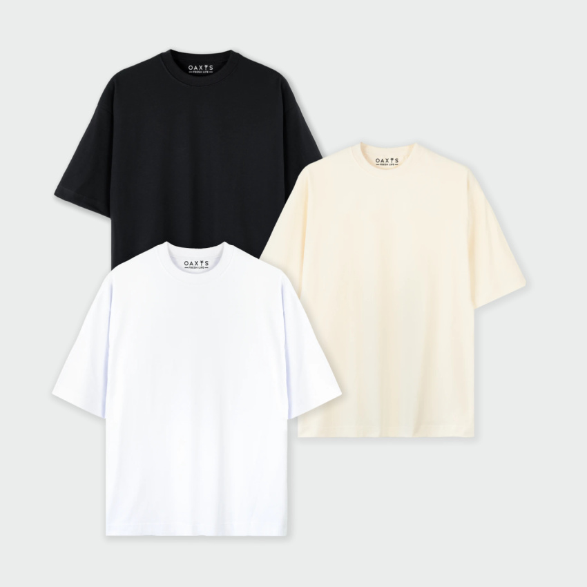 Combo de 3 Camisetas Oversize Básicas