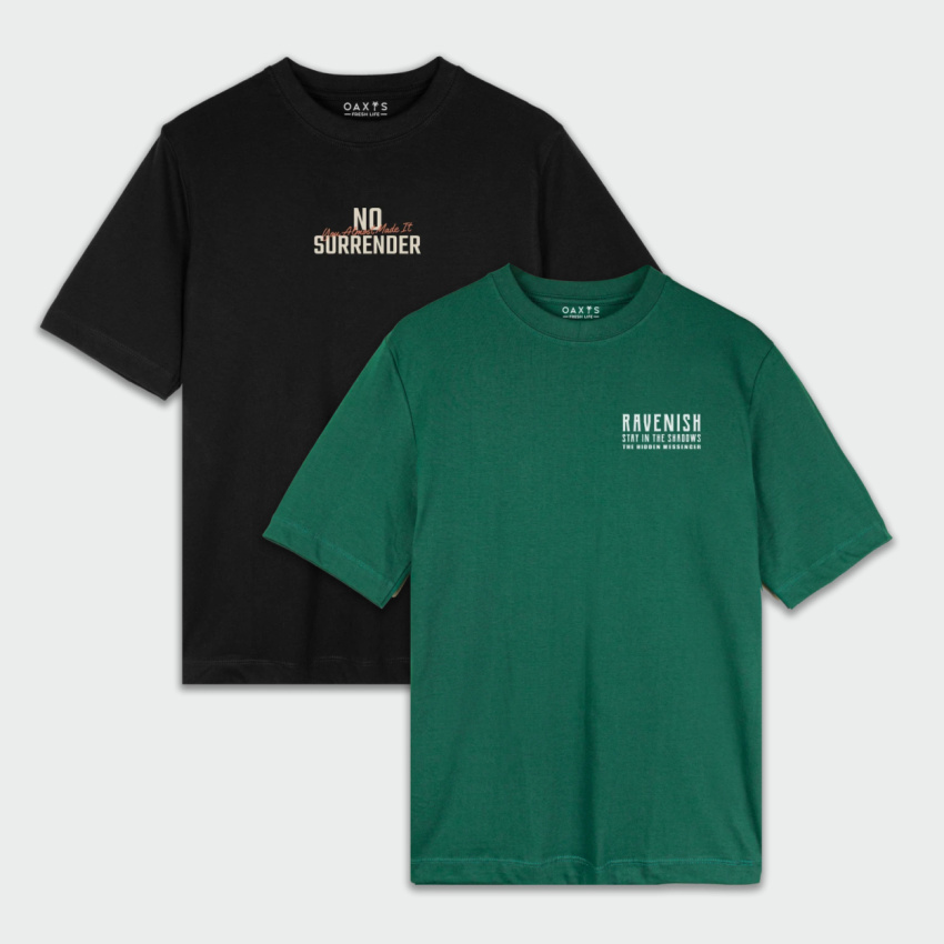 Combo de 2 Camisetas Regular Fit Estampadas