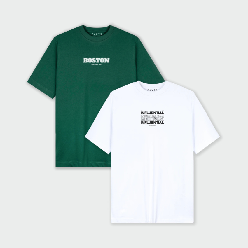 Combo de 2 Camisetas Regular Fit Estampadas