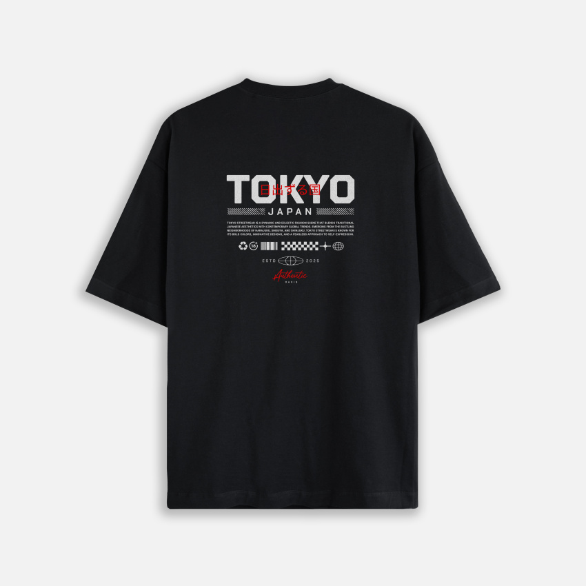 Camiseta oversize con estampado atrás TOKYO