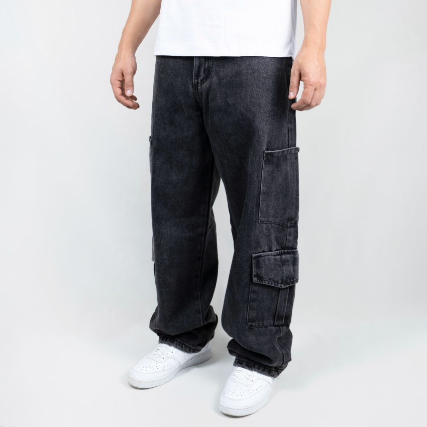 Jean baggy para hombre gris vintage