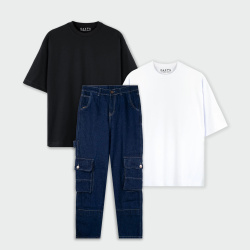 Full combo de 2 camisetas oversize y cargo