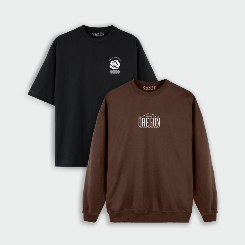 Combo de buzo y oversize estampado