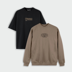 Combo de buzo y oversize estampado