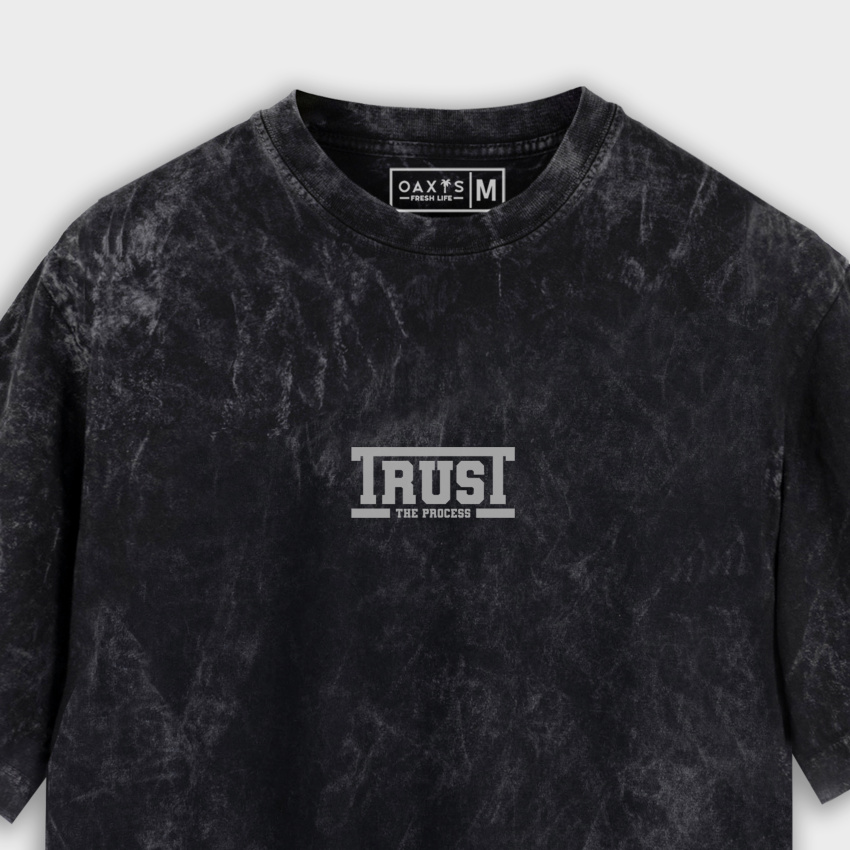 Camiseta acid wash negra TRUST