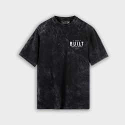 Camiseta acid wash negra letras BUILT