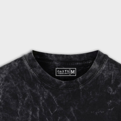 Camiseta acid wash negra letras BUILT