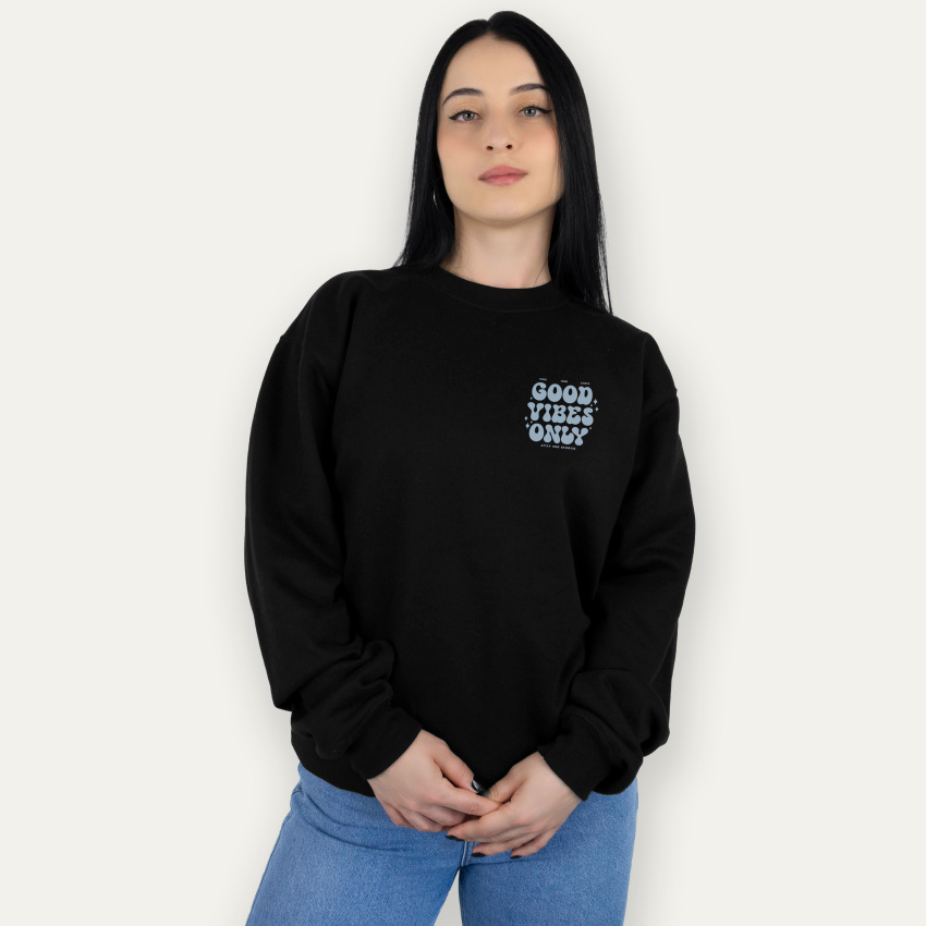 Buzo para mujer cuello redondo GOOD VIBES 