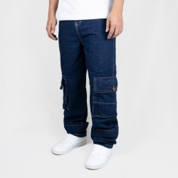 Jean cargo para hombre azul