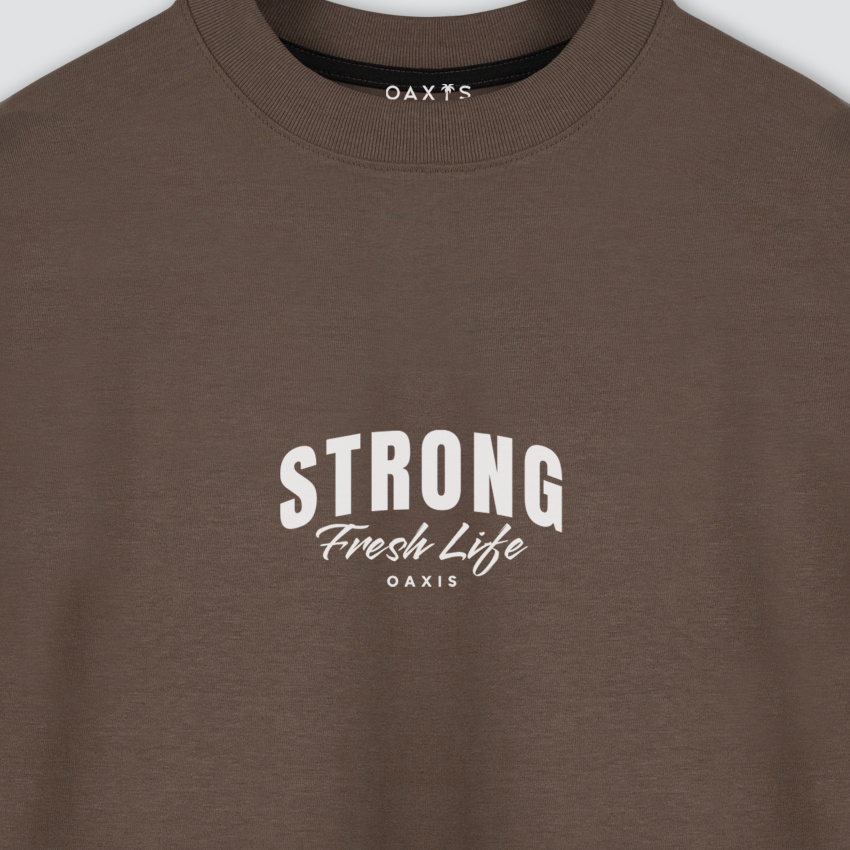 Camiseta oversize café premium STRONG