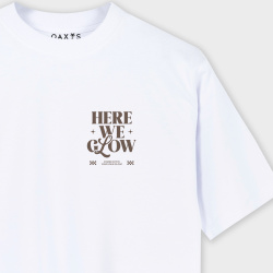 Camiseta blanca premium HERE WE GLOW