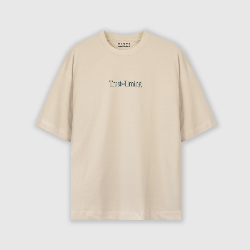 Camiseta oversize con estampado atrás TRUST THE TIMING 