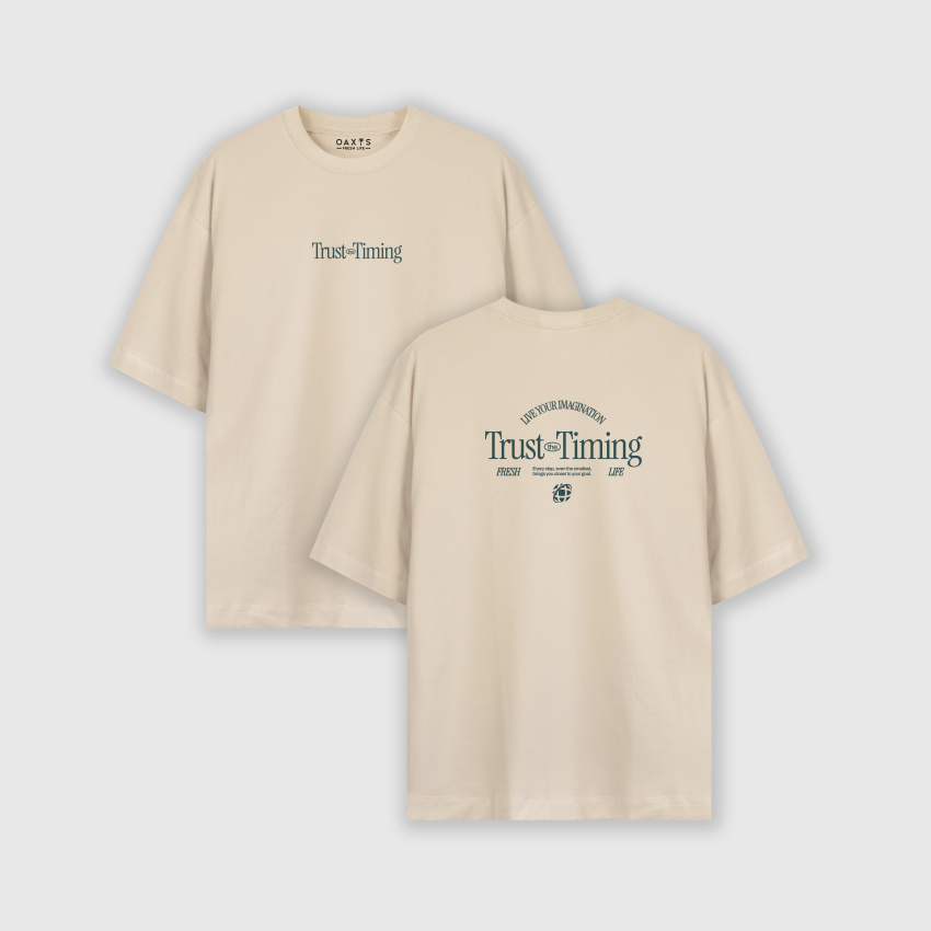 Camiseta oversize con estampado atrás TRUST THE TIMING 