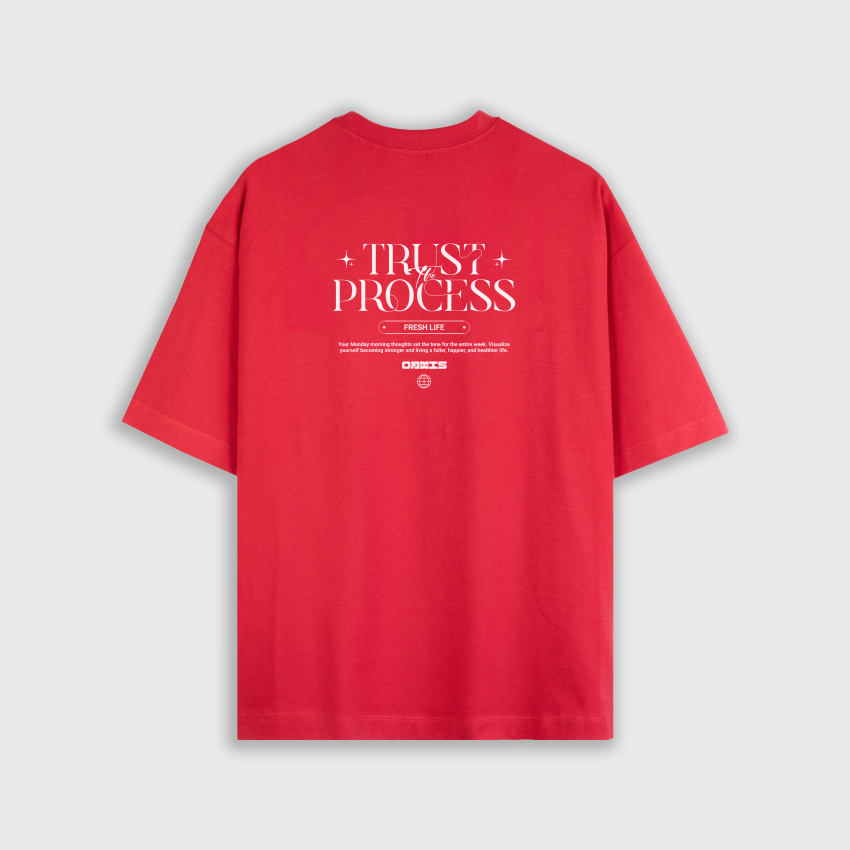 Camiseta oversize con estampado atrás TRUST THE PROCESS
