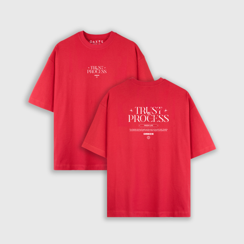Camiseta oversize con estampado atrás TRUST THE PROCESS