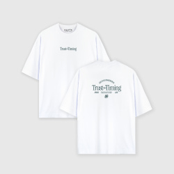 Camiseta oversize con estampado atrás TRUST THE TIMING 