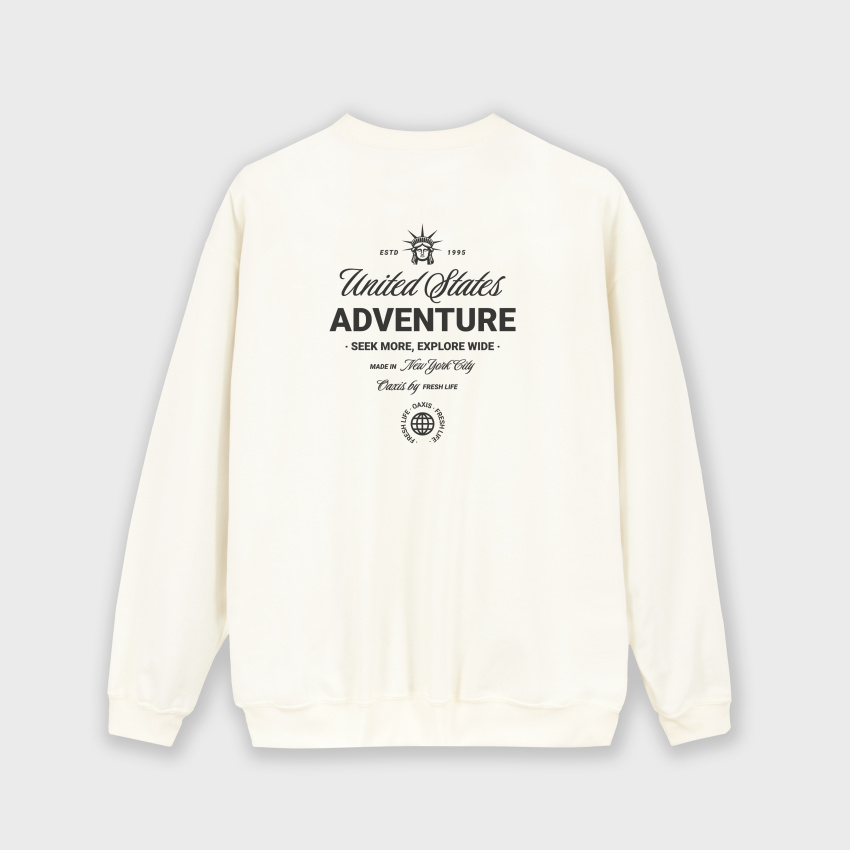 Buzo para hombre negro estampado atrás ADVENTURE