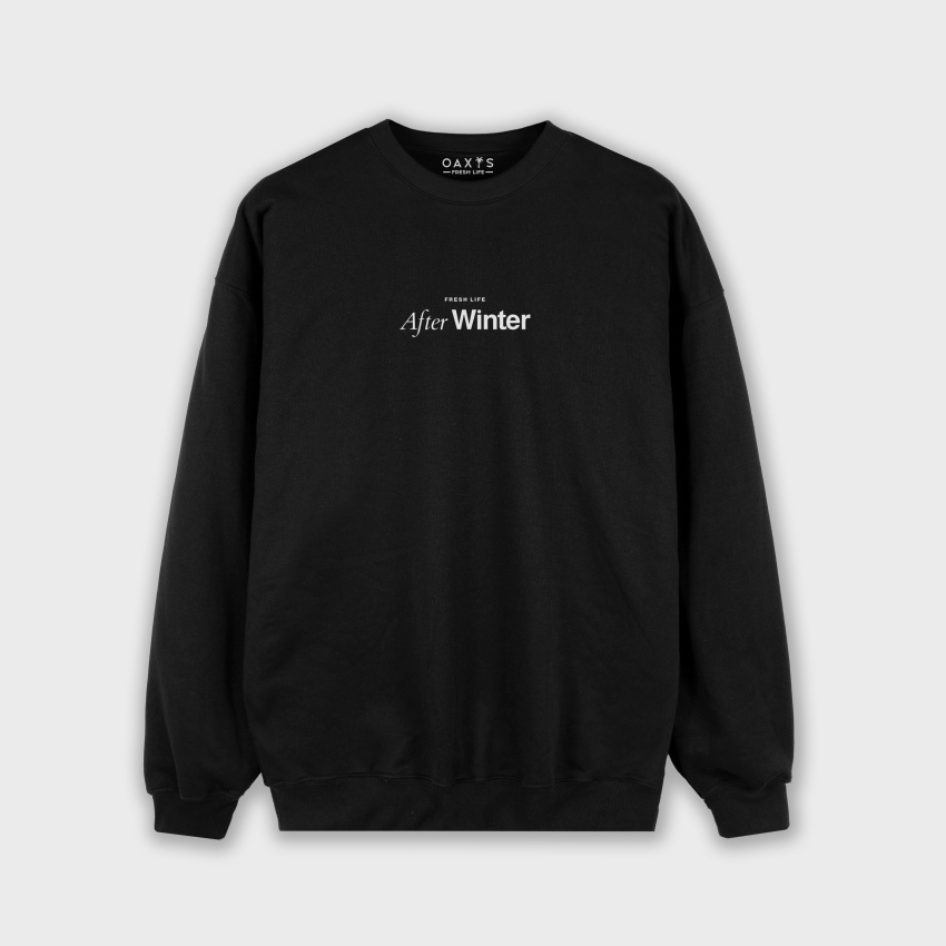 Buzo para hombre negro estampado atrás AFTER WINTER